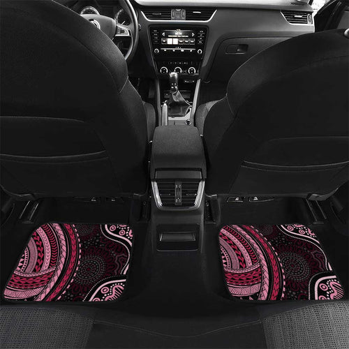 Australia Indigenous Mix Polynesian Car Mats Pink Ribbon and Dragonflies - Aussie Hoodie