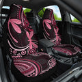 Australia Indigenous Mix Polynesian Car Seat Cover Pink Ribbon and Dragonflies - Aussie Hoodie