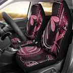 Australia Indigenous Mix Polynesian Car Seat Cover Pink Ribbon and Dragonflies - Aussie Hoodie