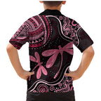 Australia Indigenous Mix Polynesian Family Matching Mermaid Dress and Hawaiian Shirt Pink Ribbon and Dragonflies - Aussie Hoodie