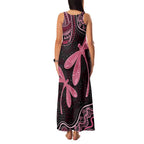 Australia Indigenous Mix Polynesian Family Matching Tank Maxi Dress and Hawaiian Shirt Pink Ribbon and Dragonflies - Aussie Hoodie