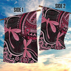 Australia Indigenous Mix Polynesian Garden Flag Pink Ribbon and Dragonflies - Aussie Hoodie