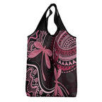 Australia Indigenous Mix Polynesian Grocery Bag Pink Ribbon and Dragonflies - Aussie Hoodie
