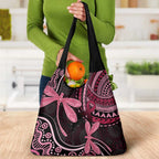 Australia Indigenous Mix Polynesian Grocery Bag Pink Ribbon and Dragonflies - Aussie Hoodie