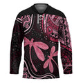 Australia Indigenous Mix Polynesian Hockey Jersey Pink Ribbon and Dragonflies - Aussie Hoodie