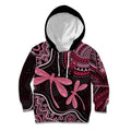 Australia Indigenous Mix Polynesian Kid Hoodie Pink Ribbon and Dragonflies - Aussie Hoodie