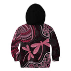 Australia Indigenous Mix Polynesian Kid Hoodie Pink Ribbon and Dragonflies - Aussie Hoodie