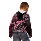 Australia Indigenous Mix Polynesian Kid Hoodie Pink Ribbon and Dragonflies - Aussie Hoodie