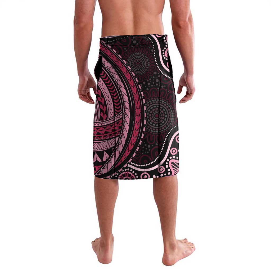 Australia Indigenous Mix Polynesian Lavalava Pink Ribbon and Dragonflies - Aussie Hoodie