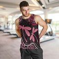 Australia Indigenous Mix Polynesian Men Tank Top Pink Ribbon and Dragonflies - Aussie Hoodie