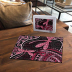 Australia Indigenous Mix Polynesian Puzzle Pink Ribbon and Dragonflies - Aussie Hoodie