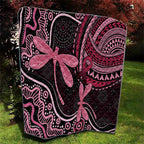 Australia Indigenous Mix Polynesian Quilt Pink Ribbon and Dragonflies - Aussie Hoodie