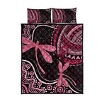 Australia Indigenous Mix Polynesian Quilt Bed Set Pink Ribbon and Dragonflies - Aussie Hoodie