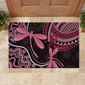Australia Indigenous Mix Polynesian Rubber Doormat Pink Ribbon and Dragonflies - Aussie Hoodie