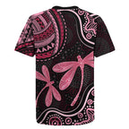 Australia Indigenous Mix Polynesian Rugby Jersey Pink Ribbon and Dragonflies - Aussie Hoodie