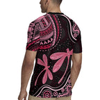 Australia Indigenous Mix Polynesian Rugby Jersey Pink Ribbon and Dragonflies - Aussie Hoodie