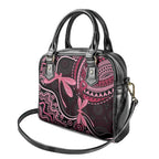 Australia Indigenous Mix Polynesian Shoulder Handbag Pink Ribbon and Dragonflies - Aussie Hoodie