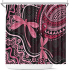 Australia Indigenous Mix Polynesian Shower Curtain Pink Ribbon and Dragonflies - Aussie Hoodie