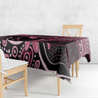 Australia Indigenous Mix Polynesian Tablecloth Pink Ribbon and Dragonflies - Aussie Hoodie