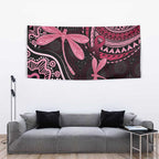 Australia Indigenous Mix Polynesian Tapestry Pink Ribbon and Dragonflies - Aussie Hoodie