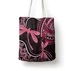 Australia Indigenous Mix Polynesian Tote Bag Pink Ribbon and Dragonflies - Aussie Hoodie