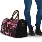 Australia Indigenous Mix Polynesian Travel Bag Pink Ribbon and Dragonflies - Aussie Hoodie