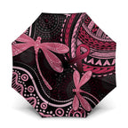 Australia Indigenous Mix Polynesian Umbrella Pink Ribbon and Dragonflies - Aussie Hoodie