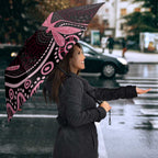 Australia Indigenous Mix Polynesian Umbrella Pink Ribbon and Dragonflies - Aussie Hoodie