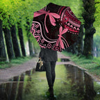 Australia Indigenous Mix Polynesian Umbrella Pink Ribbon and Dragonflies - Aussie Hoodie