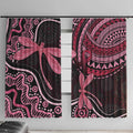 Australia Indigenous Mix Polynesian Window Curtain Pink Ribbon and Dragonflies - Aussie Hoodie
