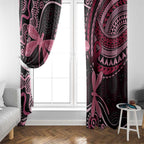 Australia Indigenous Mix Polynesian Window Curtain Pink Ribbon and Dragonflies - Aussie Hoodie