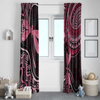 Australia Indigenous Mix Polynesian Window Curtain Pink Ribbon and Dragonflies - Aussie Hoodie
