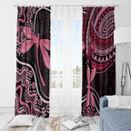 Australia Indigenous Mix Polynesian Window Curtain Pink Ribbon and Dragonflies - Aussie Hoodie