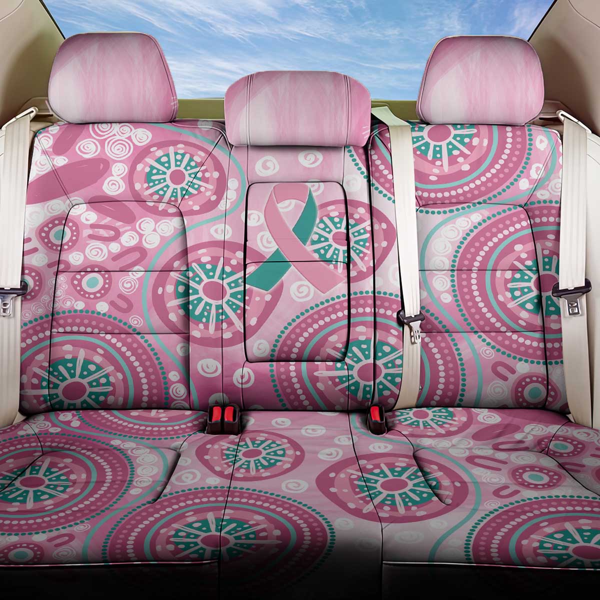 Hereditary Breast Cancer Awareness Australia Indigenous Back Car Seat Cover Previvor - Aussie Hoodie