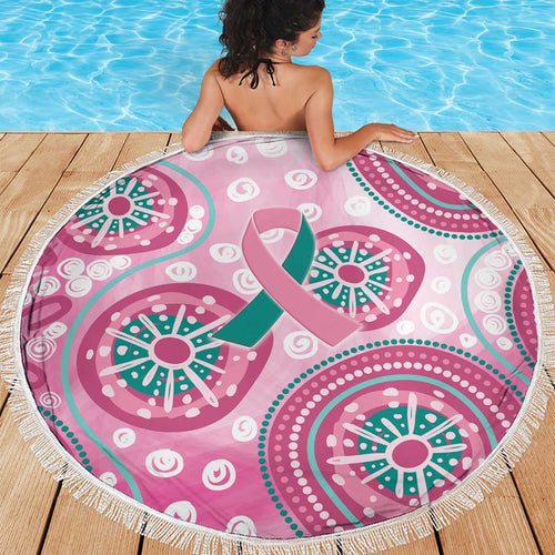 Hereditary Breast Cancer Awareness Australia Indigenous Beach Blanket Previvor - Aussie Hoodie