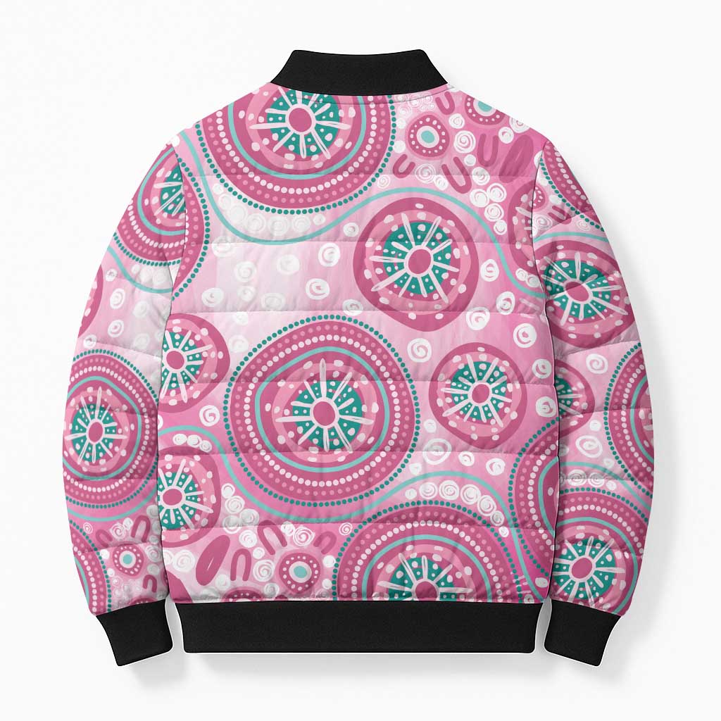 Hereditary Breast Cancer Awareness Australia Indigenous Bomber Puffer Jacket Previvor - Aussie Hoodie