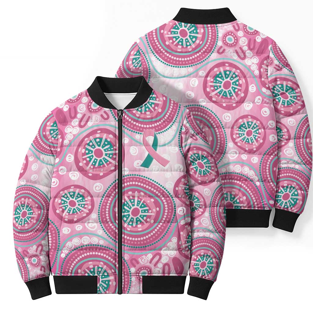 Hereditary Breast Cancer Awareness Australia Indigenous Bomber Puffer Jacket Previvor - Aussie Hoodie