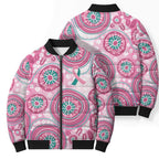 Hereditary Breast Cancer Awareness Australia Indigenous Bomber Puffer Jacket Previvor - Aussie Hoodie