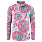 Hereditary Breast Cancer Awareness Australia Indigenous Button Sweatshirt Previvor - Aussie Hoodie