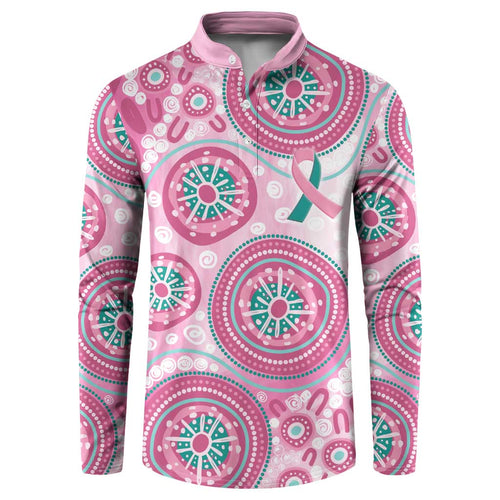 Hereditary Breast Cancer Awareness Australia Indigenous Button Sweatshirt Previvor - Aussie Hoodie