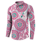 Hereditary Breast Cancer Awareness Australia Indigenous Button Sweatshirt Previvor - Aussie Hoodie