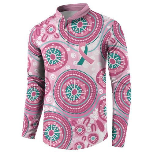 Hereditary Breast Cancer Awareness Australia Indigenous Button Sweatshirt Previvor - Aussie Hoodie