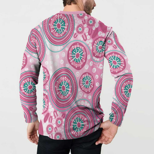 Hereditary Breast Cancer Awareness Australia Indigenous Button Sweatshirt Previvor - Aussie Hoodie