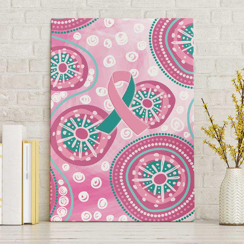 Hereditary Breast Cancer Awareness Australia Indigenous Canvas Wall Art Previvor - Aussie Hoodie