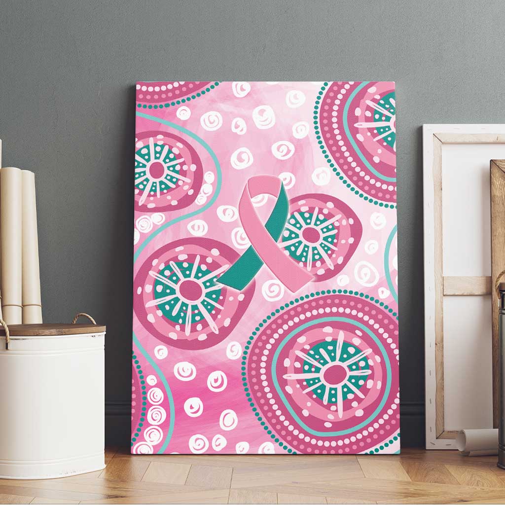 Hereditary Breast Cancer Awareness Australia Indigenous Canvas Wall Art Previvor - Aussie Hoodie