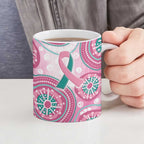 Personalized Hereditary Breast Cancer Awareness Australia Indigenous Ceramic Mug Previvor - Aussie Hoodie