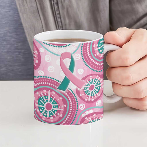 Personalized Hereditary Breast Cancer Awareness Australia Indigenous Ceramic Mug Previvor - Aussie Hoodie