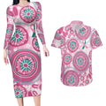 Hereditary Breast Cancer Awareness Australia Indigenous Couples Matching Long Sleeve Bodycon Dress and Hawaiian Shirt Previvor - Aussie Hoodie