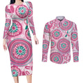 Hereditary Breast Cancer Awareness Australia Indigenous Couples Matching Long Sleeve Bodycon Dress and Long Sleeve Button Shirt Previvor - Aussie Hoodie