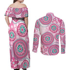 Hereditary Breast Cancer Awareness Australia Indigenous Couples Matching Off Shoulder Maxi Dress and Long Sleeve Button Shirt Previvor - Aussie Hoodie